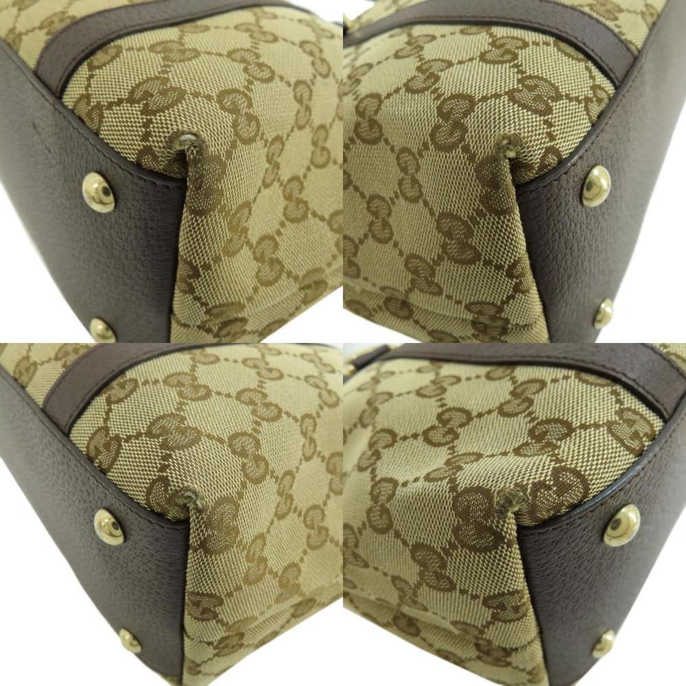 Gucci GG Tote Bag Canvas Leather Brown - Picture 9 of 9